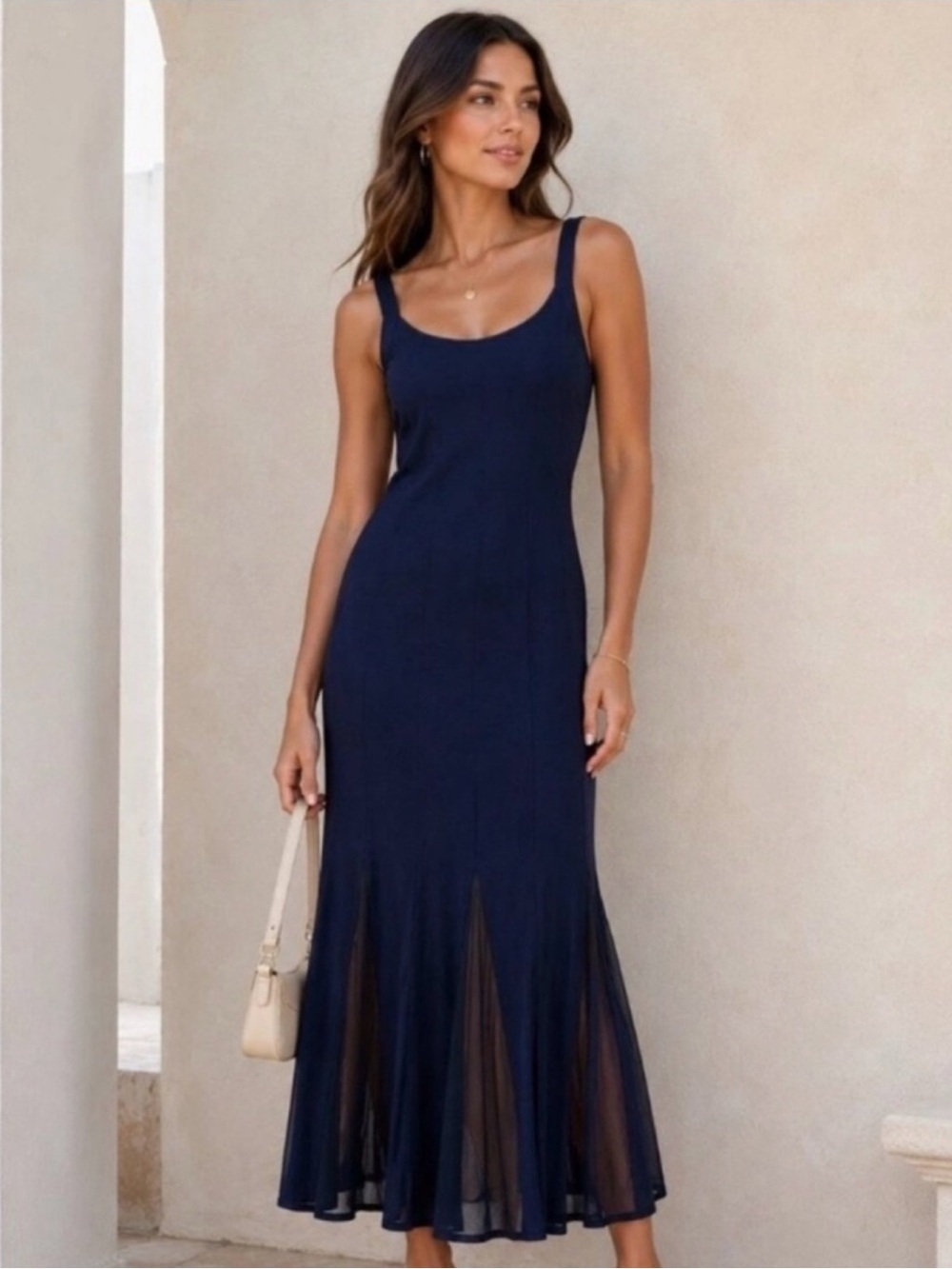 Caroline Constas Midnight Navy Maxi Slip Dress NWT original $300